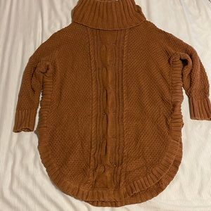 Express Rust Turtle Neck Sweater